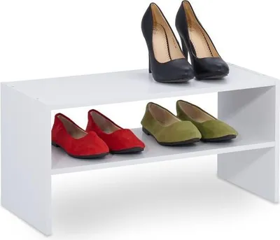 Immagine prodotto di Scaffale per scarpe bianco con 2 ripiani