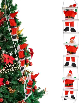 Weihnachtsmann auf Leiter, 100 cm, Deko für Zuhause & Büro