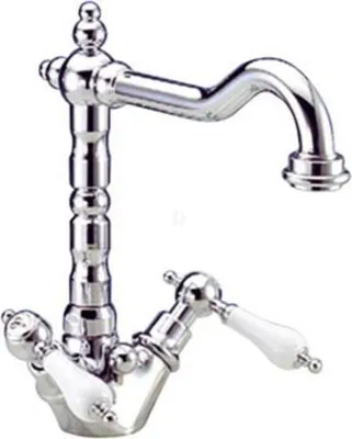 Produktbild von Demm Waschtischarmatur Zweigriff Etros Griff weiß Farbe: bronze 215 x 2152, 08245.016.X