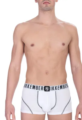Zdjęcie produktu dla Bokserki męskie, zestaw 2 sztuk, marki Bikkembergs, wykonane z bawełny i Elasthanu, białe i czarne