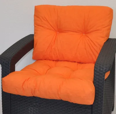 Produktbild von Kissen / Polster für PE - Rattanmöbel , Set Sitz + Rücken , Colore arancione (orange)