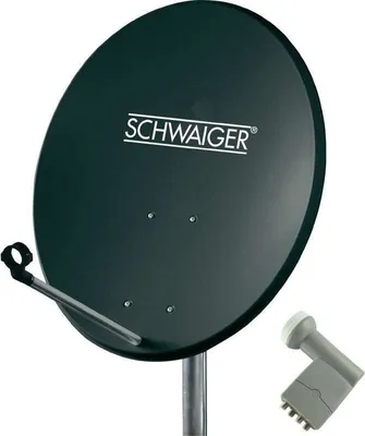 Produktbild von SCHWAIGER SAT Anlage 60 cm 4 Teilnehmer Quad-LNB (mit Switch) Anthrazit