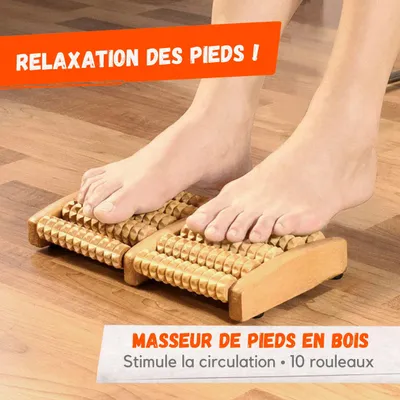 Image de Masseur de Pieds en Bois – 10 Rouleaux – 26,5 cm