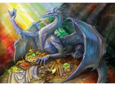 Produktbild von Magnolia Puzzle Blue Dragon and Treasure - 1500 Teile Puzzle