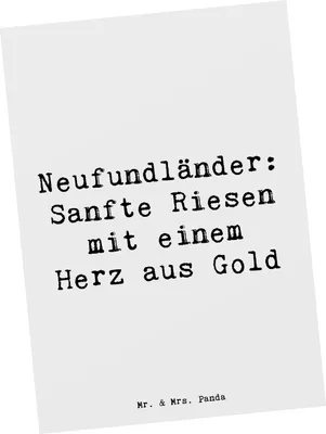 Produktbild von Mr. & Mrs. Panda Grußkarte Spruch Neufundländer Liebe - Weiß - Geschenk, einzelkarte, Postkarte, bildkarte, Pflege, loyaler Hund, Hunderasse, Hunderassen Eigenschaften