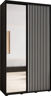 Produktbild von MEBLE KRYSPOL Sapporo 2 Schrank mit 2 Schiebetüren  - 205,2x140x45 cm - Schwarz Weiß Schwarz