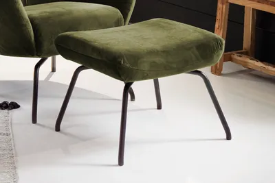Produktbild von KAWOLA Hocker LOTTE Polsterhocker velvet olivgrün