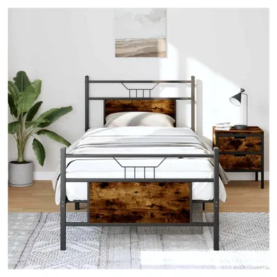 Produktbild von Bettgestell ohne Matratze aus R?uchereiche 75x190 cm Holzwerkstoff