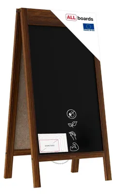 Produktbild von ALLboards Kundenstopper Breiter oberer Rahmen mit Platz für Druck, lackiertem Holzrahmen 100x60cm, Werbetafel, Gehwegaufsteller, Aufsteller, Straßenreiter, Kreide