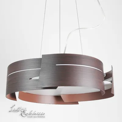 Produktbild von Raffinierte Hängeleuchte in Wenge 3x E27 bis 60 Watt 230V Pendelleuchte aus Metall & Glas Hängelampe für Wohnzimmer Esszimmer Küche Pendellampe Lampen Leuchte Beleuchtung innen