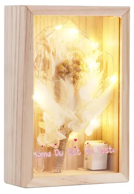 Image de Cadre photo, boîte à souvenirs décorative, guirlande lumineuse incluse, B, 10,9 x 16 cm