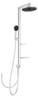 Produktbild von Ideal Standard Alu+ Duschsystem ohne Armatur, mit 2 Ablagen, 2-Funktions-Handbrause und 2-Funktions-Kopfbrause