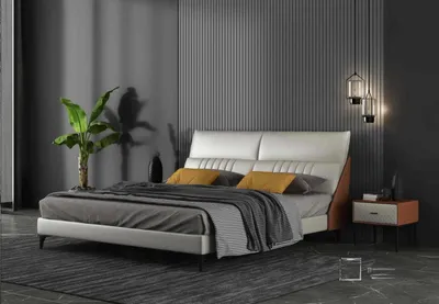 Produktbild von Designer Bett Schlafzimmer Betten Textil Leder Hotel Luxus Polster Samt Weiß Neu