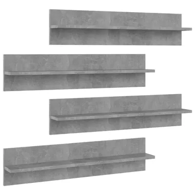 Produktbild von Wandregale 4 Stk. Betongrau 80x11,5x18 cm Holzwerkstoff