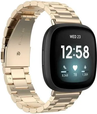 Produktbild von Strap-it Fitbit Sense Gliederarmband (Champagner Gold)