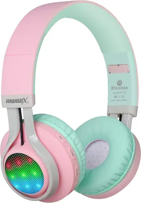 Produktbild von Kinder Kopfhörer Bluetooth mit LED-Beleuchtung, faltbar Stereo-Kopfhörer mit Mikrofon und Lautstärkeregler für PC/Fernseher/Tablette