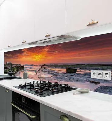 Produktbild von Küchenrückwand selbstklebend Sonnenuntergang Bucht Meer Spritzschutz 180 x 60cm