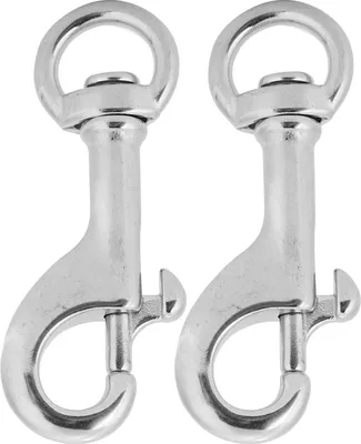 Image de Mousqueton de plongée, Mousqueton de plongée à émerillon, Mousqueton à œil émerillon, Mousqueton à œil émerillon en acier inoxydable, Clips de plongée à ressort, Clips de plongée à émerillon à une extrémité