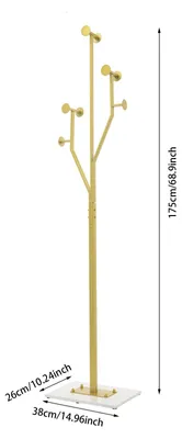 Image de Portemanteau - Portemanteau sur pied - En forme d'arbre - Métal - Très résistant - Socle stable en marbre - Modèle d'angle - Couleur B