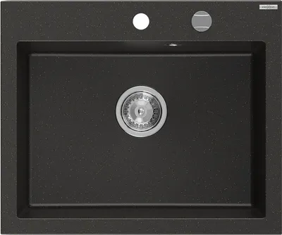 Immagine prodotto di Mexen Elix lavello in granito a 1 vasca 600 x 500 mm, nero/oro metallizzato, sifone cromato - 6525601005-75