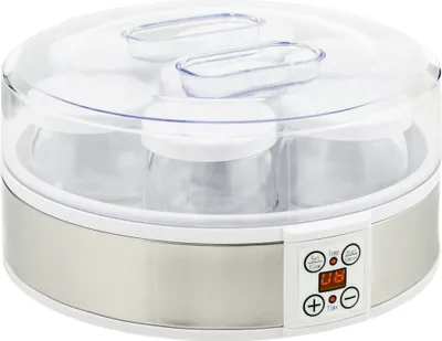 Produktbild von HOMCOM Joghurtbereiter Joghurtmaschine mit 48 Stunden Timer, Joghurt-Maker mit Temperatur-Einstellung, 7 Gläser à 180 ml, automatischer Abschaltung, 20 W, Weiß