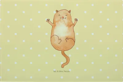 Produktbild von Mr. & Mrs. Panda Schneidplatte Glas Katze Umarmen - Gelb Pastell - Geschenk, Schneidebrett Aus, Cat, Schneidbrett, Glasschneidebrett, Liebe, Katzen, Kater, Hackbrett