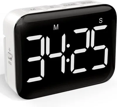 Image de Minuteur de cuisine numérique, 8,9 × 6,6 × 2,5 cm, grand écran LED, magnétique, luminosité et volume réglables, chronomètre, minuterie pour enfants et seniors