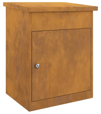 Produktbild von vidaXL Paketdrop-Box mit Tür Rostig 47,5 x 38 x 59 cm Wetterfeststahl