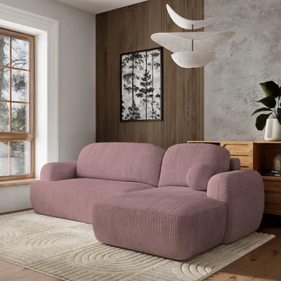 Produktbild von Masseno Ecksofa MODENZA P R-S mit Schlaffunktion L-Form, Sofa mit Bettkasten, Wohnzimmersofa, Couch, Soffa, Bettsofa, Couchgarnitur- Lila, POSO 130