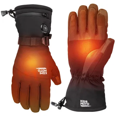 Beheizte Skihandschuhe, wiederaufladbar, 2500mAh, 3 Heizstufen, schwarz, L