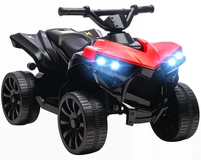 Immagine prodotto di Quad elettrico per bambini, 6V, con musica e fari a LED | Colore: Rosso | Dimensioni: 42x70x45 cm