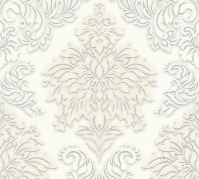 Produktbild von Livingwalls Barocktapete Metropolitan Stories Tapete mit Ornamenten Lizzy London Vliestapete mit Glitzereffekt weiß silber beige 10,05 m x 0,53 m