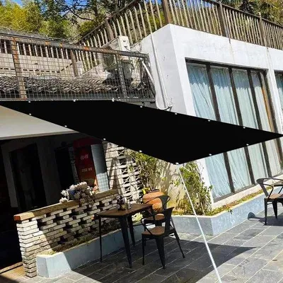 Image de Bâches de protection solaire - Toit - Créer de l'ombre à l'extérieur - Résistantes aux UV et imperméables - 1,2 x 1,2 m - Noir