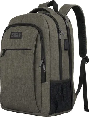 Produktbild von TRVLMORE 36L Rucksack - Rucksack mit 17,3 Zoll Laptopfach - Schulrucksack - Spritzwassergeschützt - Herren und Damen - Jungen und Mädchen - Graugrün