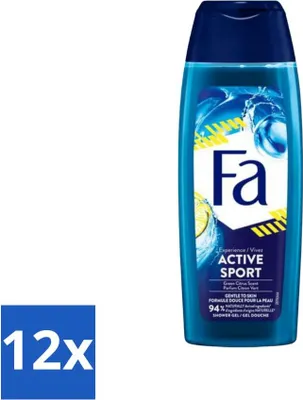 Produktbild von Fa Men - Duschgel - Active Sport - Erfrischend - Green Citrus - 250 ml - Vorteilspack - 12 Stücke