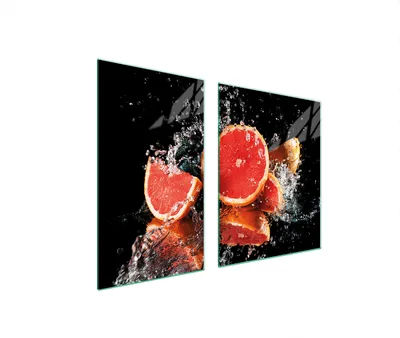 Produktbild von Herdabdeckplatten 2 teilig 100x52 Glaskeramikkochfeld Abdeckung Glas Schneidebrett Grapefruit Schwarz