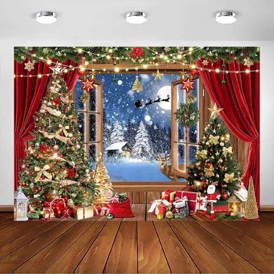 Imagen del producto de Papel pintado con motivos navideños, algodón, 210x150 cm, decoración navideña
