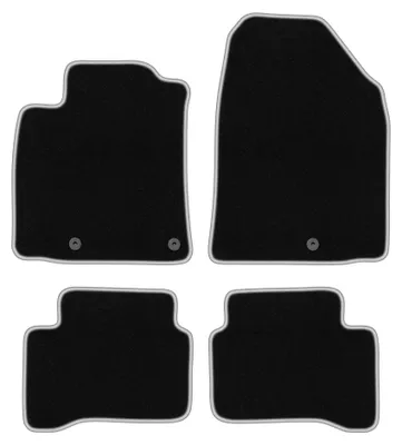 Immagine prodotto di Tappetini in moquette per Hyundai Ioniq 2016- (hatchback) – set 4 pezzi, nero/argento, su misura – Wielganizator CARLUX