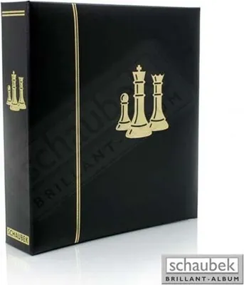 Produktbild von Schaubek Kunstleder-Schraubbinder mit goldener Motivprägung Schach ohne Schutzkassette ds1015/Schach