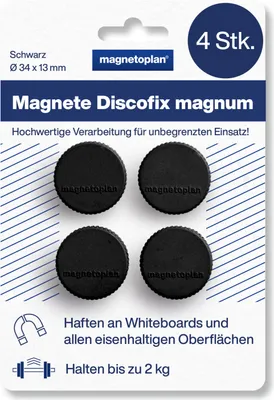 Produktbild von Discofix Magnum geblistert schwarz 34mm 4St