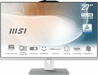 Image de MSI Modern AM272P 12M-018DE 27" FHD i5-1240P/8GB/512GB/white W11H - 8 Go