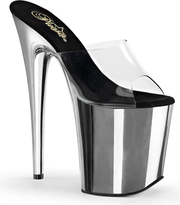 Produktbild von FLAMINGO-801 Damen Slipper von Pleaser, Transparent Silber , EU 36, US 6