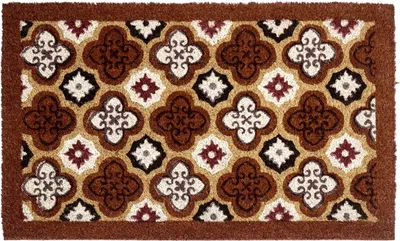 Obrázok produktu pre BELIANI Rohožka z prírodného kokosového vlákna, protiskluzová podložka, 50 x 80 cm, abstraktný vzor