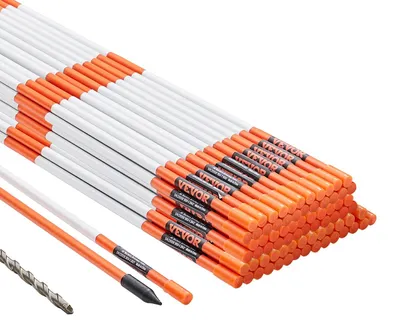 Productafbeelding van VEVOR set van 100 sneeuwstokken, 47,8 inch (121,5 cm), oranje, UV-bestendig