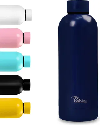 Immagine prodotto di Borraccia in acciaio inox da 500 ml - Otto Koning Borraccia termos isolata a doppia parete. Conserva le bevande fredde per 24 ore e quelle calde per 12 ore.