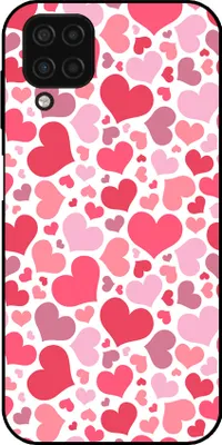 Produktbild von Smartphonica Telefon Fall geeignet für Samsung Galaxy A12 mit Herzen drucken - Herzen Design TPU Backcover Fall - Kinder Fall mit Herzen Design