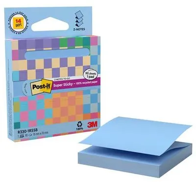 Obrázek produktu pro Post-It R330-1RSSP, Čtverec, Modrá, Papír, 76 mm, 76 mm, 90 listy