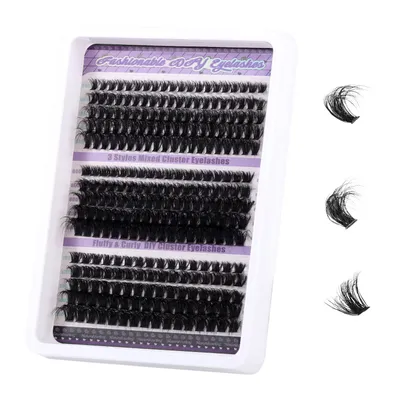 Produktbild von 270Pcs Wimpern Extensions, DIY Cluster Lashes, Natürlich Wimpernverlängerung 10-18mm(60 80 100D)
