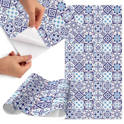 Zdjęcie produktu dla Folia do mebli 50 x 100 cm – folia samoprzylepna do mebli – folia samoprzylepna – folia do mebli – folia do mebli kuchennych – folia samoprzylepna do kuchni – folia do szafek – wodoodporna – zmywalna – samoprzylepna – bez pęcherzyków powietrza – usuwalna bez pozostawiania śladów – mozaika