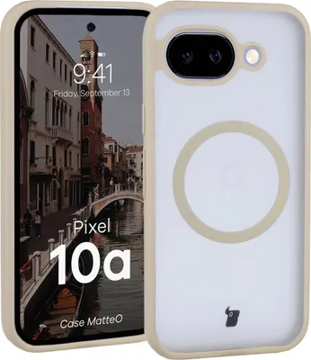 Produktbild von Handyhülle mit Magnetring für Google Pixel 10a, Bizon Case MatteO, Getönt-Beige